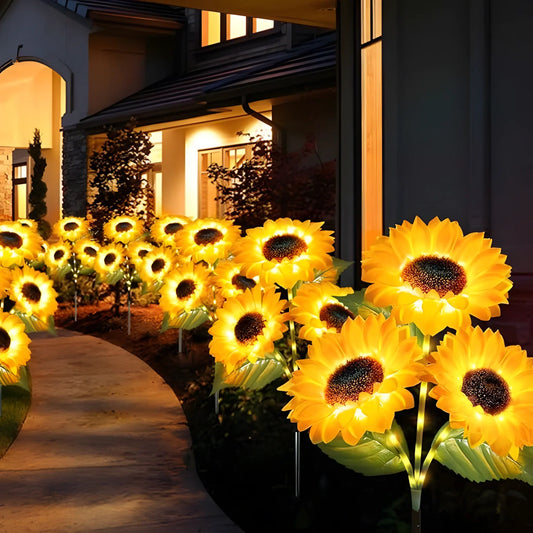 4-Pack Solar Sunflower Lights