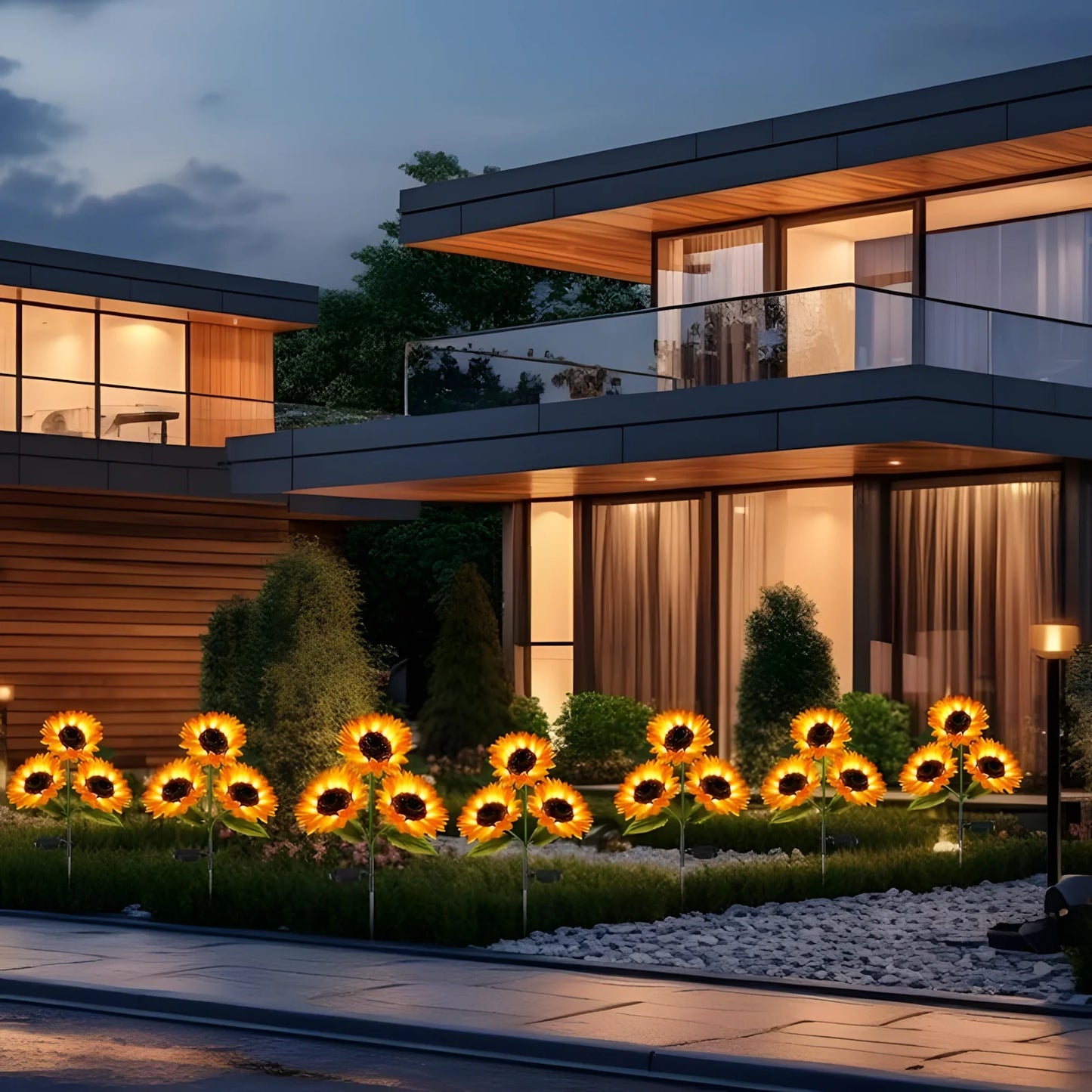 4-Pack Solar Sunflower Lights