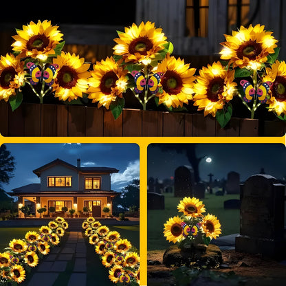 4-Pack Solar Sunflower Lights
